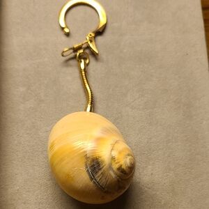 Cream Shell Keychain Accessory